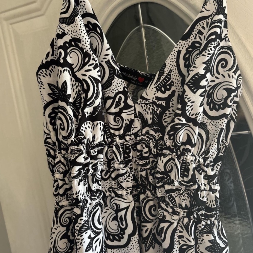 Black & White Floral Mini Dress - Unbranded